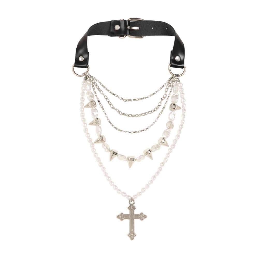 Banned - Divine Edge Choker - Zwart/Wit